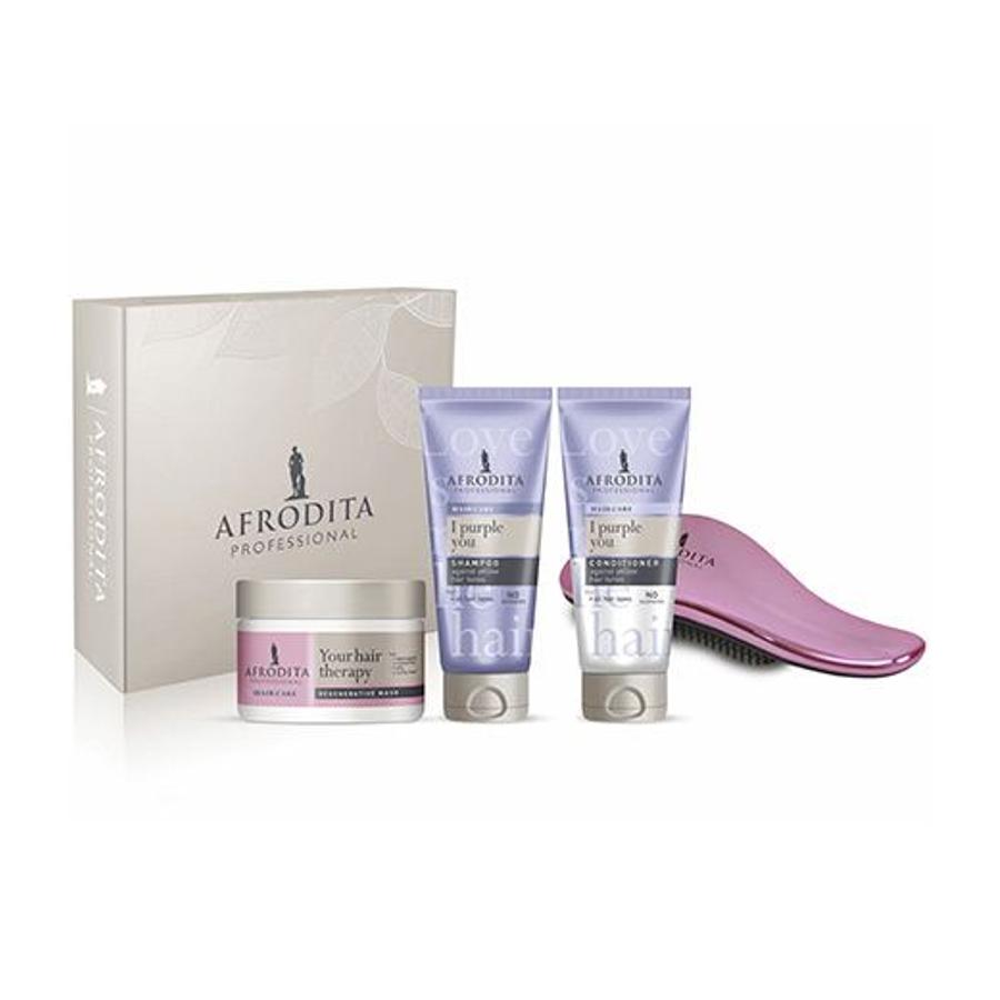 Afrodita HAIR CARE PURPLE Csomag Ajándék hajkefével